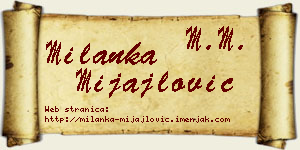 Milanka Mijajlović vizit kartica